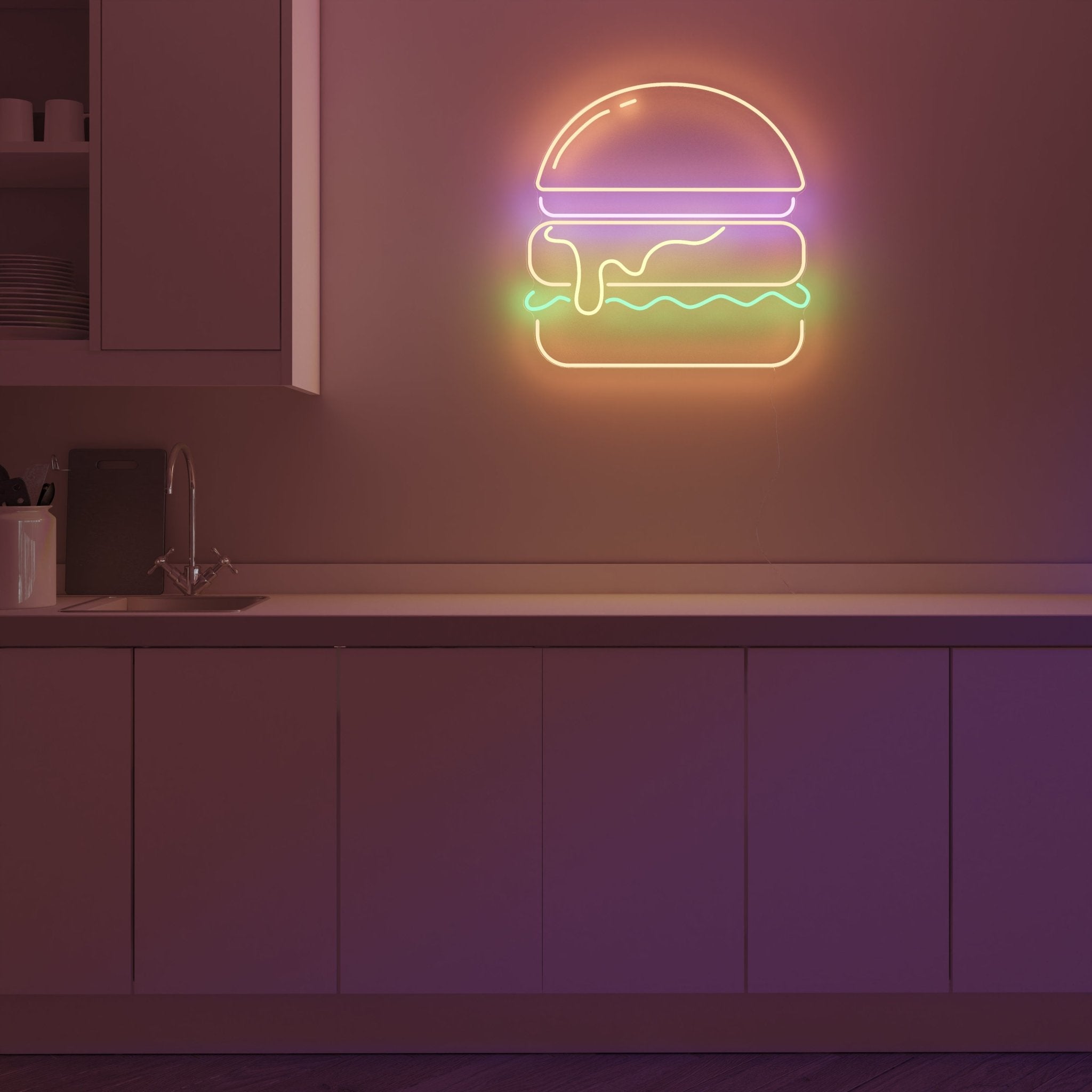Burger, LED Neon Sign - YELLOWPOP UK
